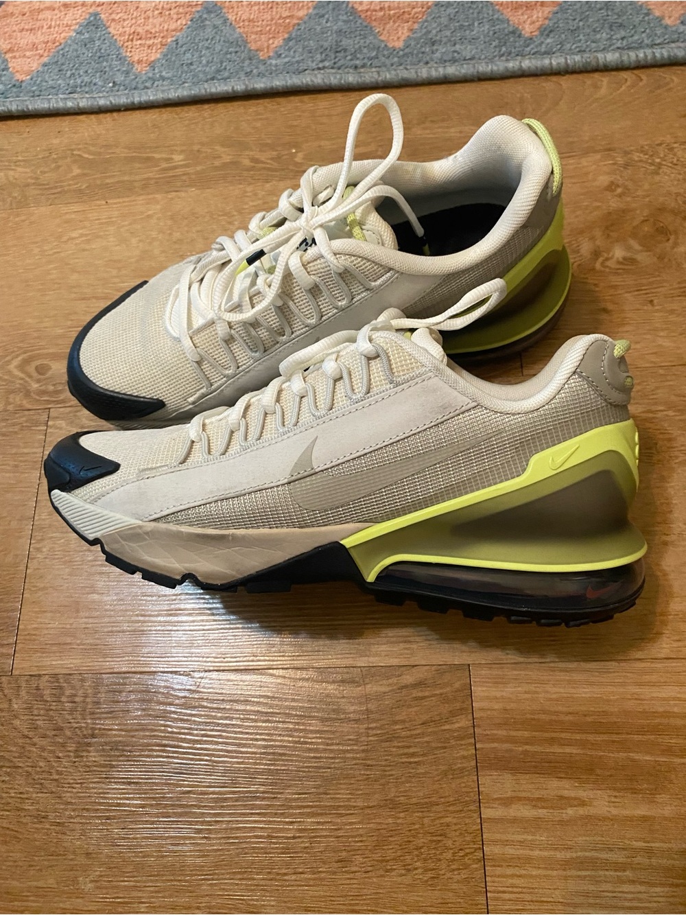 Nike Men’s Cream & Volt Air Max-Style Sneakers